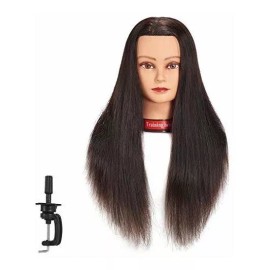 Training Head Maniqui Cabeza Cabello Natural #2 Negro. 66 Cm Training Head