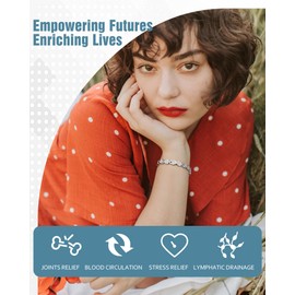 Jecanori Magnetic Bracelets for Women - Titanium Steel Magnetic Bracelet - 3800 Gauss Ultra Strength Magnets - Adjustable Length Wristband with Gift Box