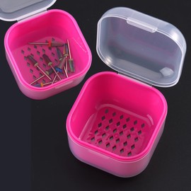 Nail Tool Sterilizer Box Plastic Disinfectant Container for Nail Art Accessories Tools, Portable Sterilization Tray Soaking Box with Strainer for Nail Drill Bits Manicure Cleaning Equipment