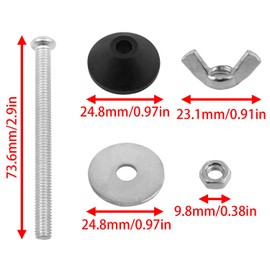 zutisay Toilet Seat Bolt Toilet Tank Bolt Toilet Tank Screw for Most Standard Toilets 2 Set