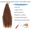 Auxemuen Pre looped Brazilian Braids Curly Croechet Hair 8 Packs