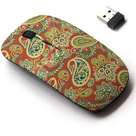 2.4G Wireless Mouse with Cute Pattern Design for All Laptops and Desktops with Nano Receiver - Paisley Vintage Floral