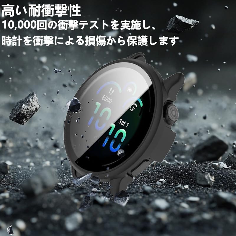 Fineen Garmin Vivoactive 6 Case, PC Material, Full Tempered Glass