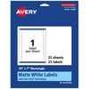 Avery Matte White Rectangle Labels with Sure Feed, 10" x