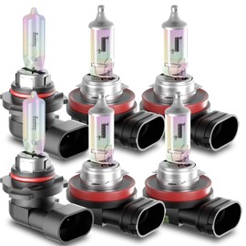 SHENKENUO Fit for Chevy sonic (2012-2016) Halogen Headlight Bulb,9005 High Beam + H11 Low Beam + H8/H11 Fog Light Bulbs - High Performance Headlight Bulbs Combo,Plug-n-Play (Contains 6 Bulbs)