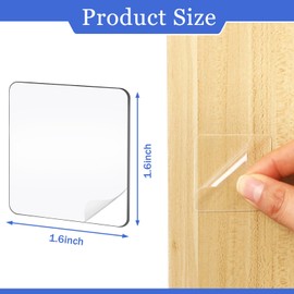 SEPGLITTER Double Sided Adhesive Pads for Mounting, 120 Pcs Clear Mounting Tapes Square Pre-Cut Strong Sticky Tack for Metals Papers Door Glass Wood Wall Hanging Carpet Fixing(1.6 inch)