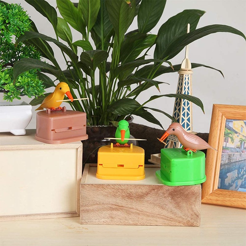 Cute Bird Toothpick Holder Dispenser, Made of Environmentally Friendly ABS,