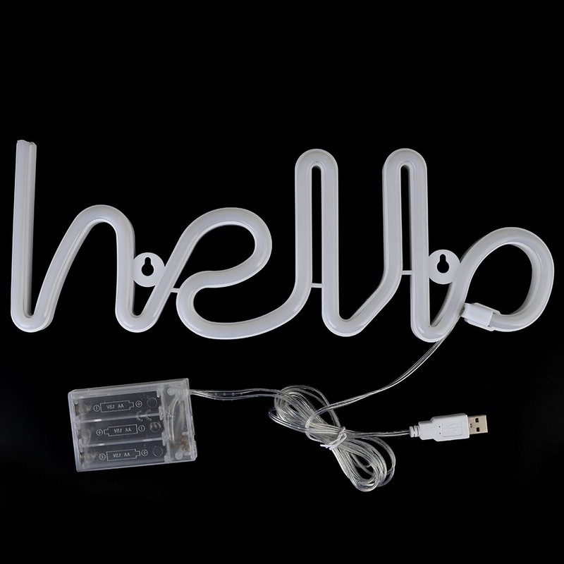 Unique Hello English Letter Shape LED Light Decorative Light for
