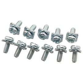 PZRT 32pcs M3x8 Terminal Block Screws with 7x7mm Square Washers, Silver Zinc Plated Carbon Steel Terminal Block Screws