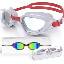 Zeligerstar Swimming Goggles, Goggles Swimming Adult with 3 Sizes Nose Bridges, Anti-Fog UV Protection No Leaking Adjustable Swim Goggles for Men Women Junior