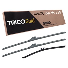 Trico Gold Driver/Passenger/Rear Kit Replacement Windshield Wipers Blades for 2013-2019 Ford Escape; Includes 28 inch, 28 inch, & 11 inch Beam blades (18-2828-11G), Black