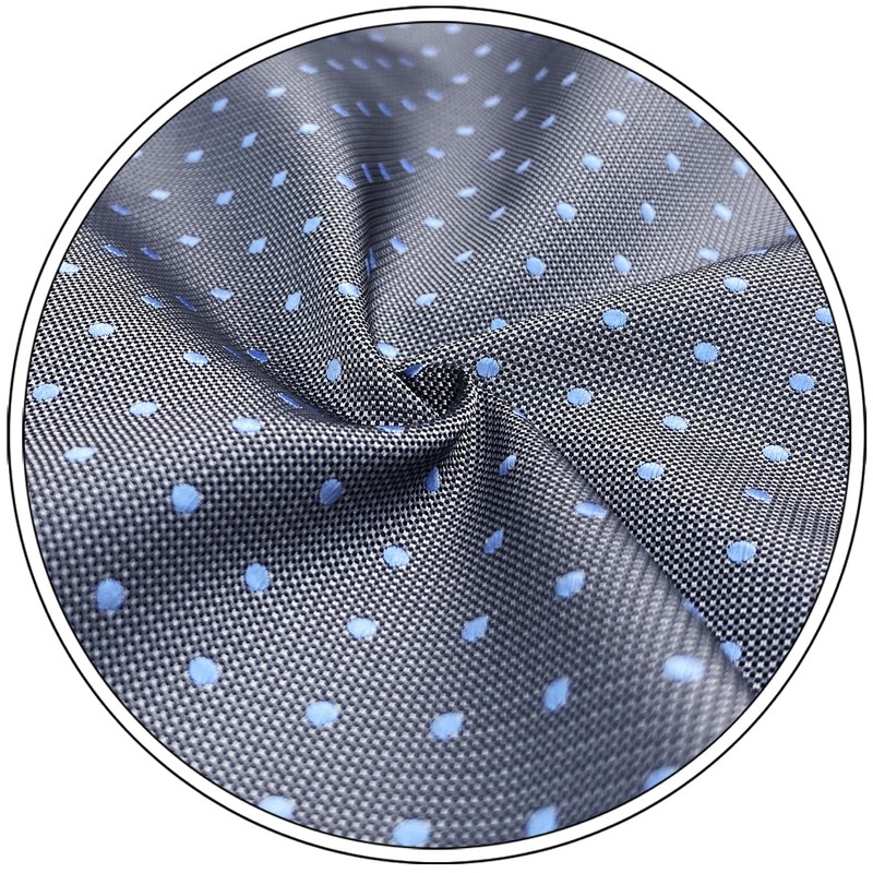 SHLAX&WING Men's Necktie, Gray, Blue, Dot, Men's Silk Business, 8cm