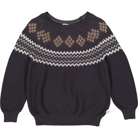 müsli Boys' Knit Jacquard Pullover Sweater, Mystery Blue
