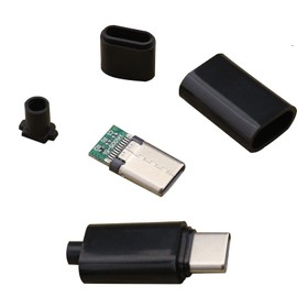 XUGERIP 20 Set USB C Male Connector Kit DIY, 24 Pin Type C Plug Repair kit with PCB Board and Housing(Black + White)