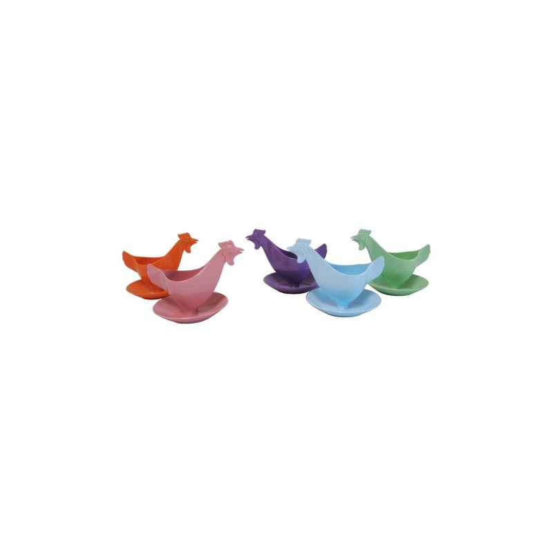 Egg Cup Chicken in Bright Colours Set of 5 Chicken