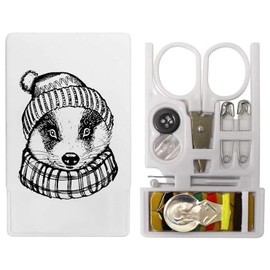 'Badger Wearing Bobble Hat' Mini Travel Sewing Kit (SE00039723)