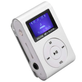 Portable Mini MP3 Music Player Sports BackClip LCD Sn MP3 Support Memory Card Mp3 Player (Silver)