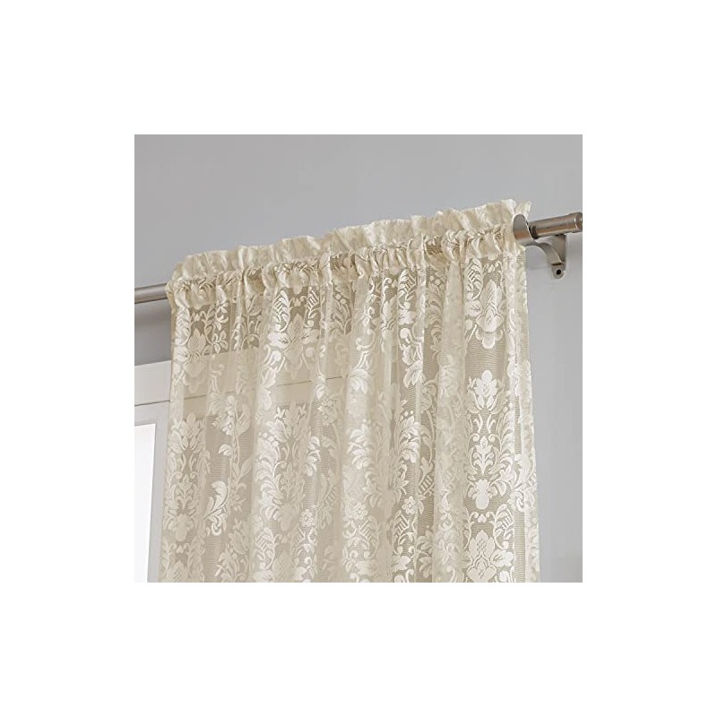 Warm Home Designs Par de Cortinas de Encaje de Punto