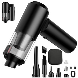 Tkkich Vac V2 Portable Air Blower/Car Vacuum 90°Foldable 3in1 Handheld Vacuums Cleaner Brushless Motor High Power 16000PA Compressed Air Dusters Cordless Vacuum Cleaners for Car Home