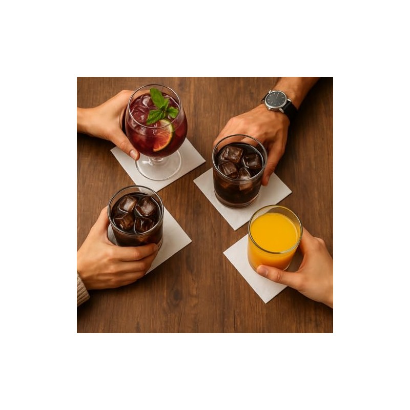 Morigami, Cocktailserviette aus Papier, 1/4-Falz, Spitze, 150 Servietten, Weiß
