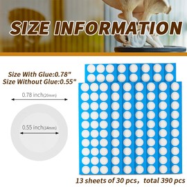 Synthetic Filter Paper Stickers 20 mm PTFE Filter Disc 0.3 μm Filter Paper for Mushroom Cultivation Wide Mouth Jar Lids(390 Pieces)