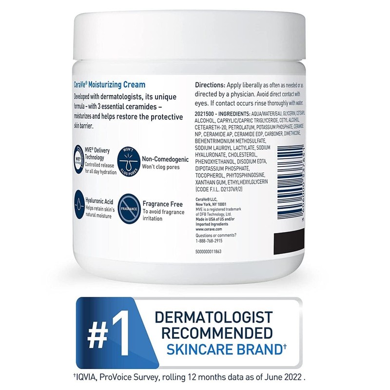CeraVe Moisturizing Cream | Body and Face Moisturizer for Dry