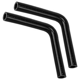 2Pcs Car Heater Hose Tube ID 16mm 5/8" 90 Degree 3ply Elbow Coolant Turbo Pipe (Black)