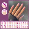 SINHOT Medium Press on Nails Square Fake Nails Squoval Acrylic