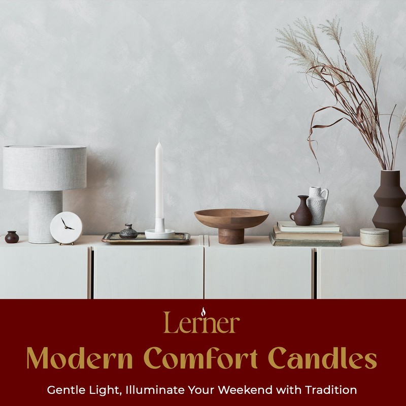 Lerner White Household Candlesticks, Pack of 50 | 6-Hour Burning