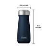 S'well Traveler Drinks Bottle, Azurite, 470ml. Vacuum-Insulated Travel Bottle Keeps