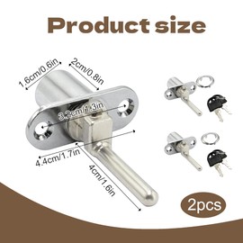 2PCS Filing Cabinet Plunger Lock Silver Filing Cabinet Lock with Keys Zinc Alloy Lock drawer lock Suitable for Desk Lock Cupboard Lock Door Lock Locker Wardrobe Lock Furniture File Plunger Lock Locker
