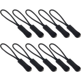 10pcs Audio Fan Zipper Tabs for Zippers Replacement Pull Cords for Easy Closing and Closing Gloves Zipper Pulls (Black)