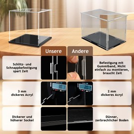 JUJOMAT Acrylic Display Case Transparent Display Case Acrylic for Action Figures Toy Collectibles 25 x 15 x 15 cm