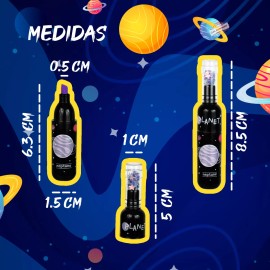 J.H Company Set De 6 Mini Marcatextos Color Pastel Forma Botella Planeta