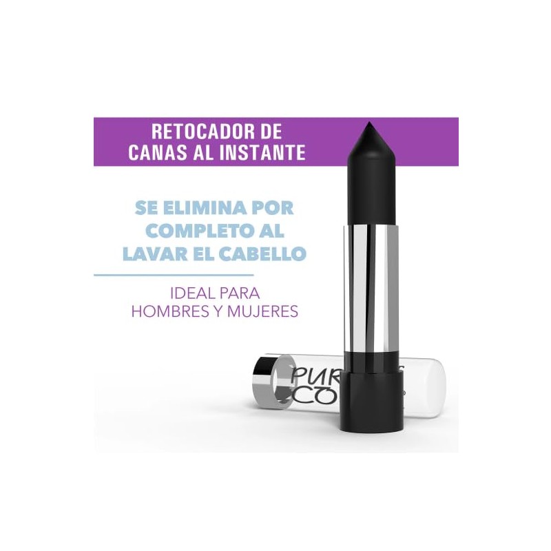 Loquay Pure Color, Retocador Instantáneo de Canas y Raíces, Negro,