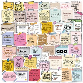 Bible Verse Stickers 50 Pack Vinyl Laptop Stickers,Waterproof Stickers for Water Bottles,-Graffiti Stickers Pack for Teens Girls Kids Adults(Inspirational Affirmation Stickers)