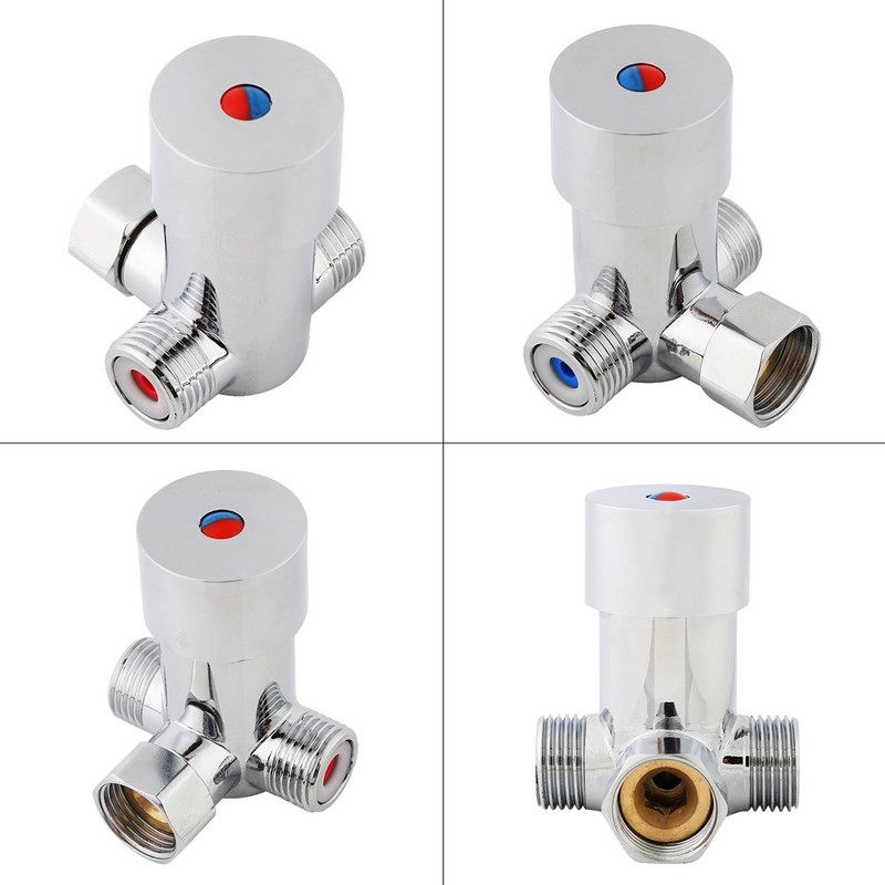 G1/2 Hot Cold Water Mixing Valve 3 Ways Thermostatic Mixer