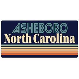 Asheboro North Carolina 2.5 x 1.25-Inch Vinyl Decal Sticker Retro Design
