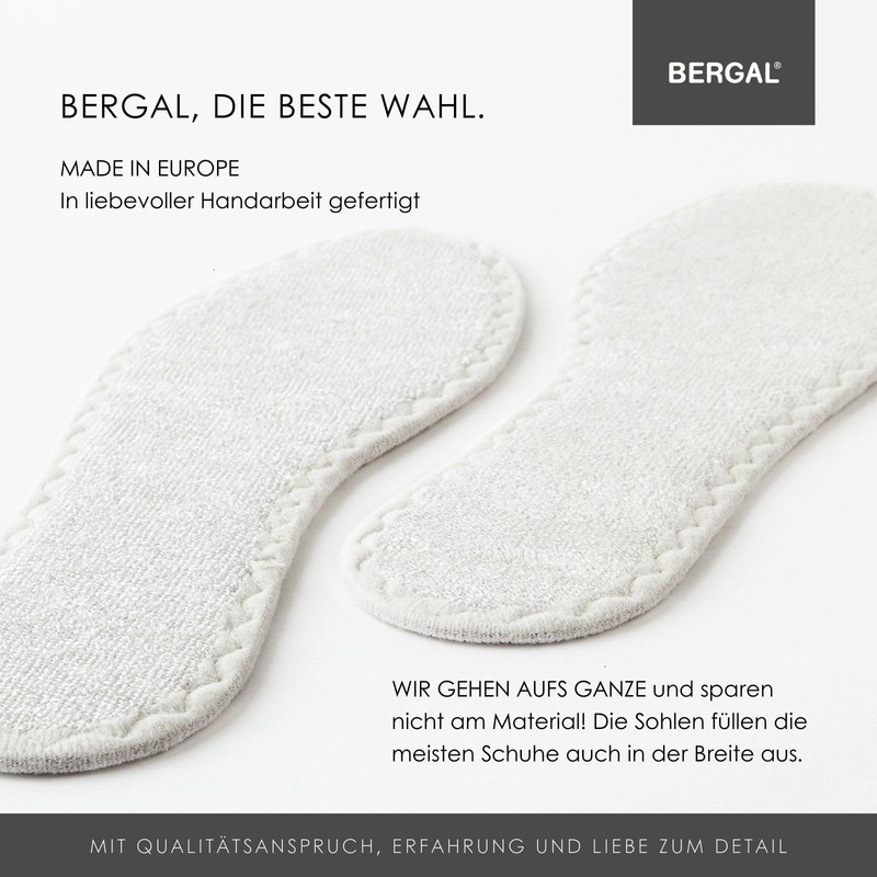 BERGAL COTTON 1 Pair Barefoot Soles, Soft & Thin, 100%