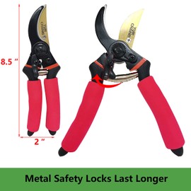 Garden Shears 8" Professional Pruning Shears for Gardening,Garden Scissors,Garden Clippers,Pruning Scissors,Garden Clippers,Gardening Shears Red