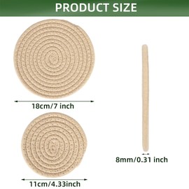 LIYAZHIL 4 PCS Plant Coasters 4 & 7 Inch Plant Mat Round Pads for Plants Woven Plant Saucer Coaster for Gardening Indoor and Outdoor Pots