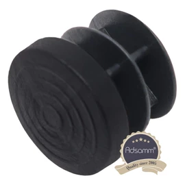 Adsamm® / 100 x Lamellar Plugs / Black / Diameter 16 - 18 mm / Round / Felt Furniture Gliders for Steel Tubular Chairs in Premium Quality