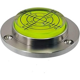 Umei Aluminum alloy green water belt magnet Scale and with hole Aluminum Alloy Circular Bubble Level High Precision Level Instrument Spirit Level Measuring Device (Magnetic)