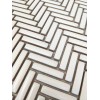 district II Antique White Mini Herringbone Porcelain Mosaic Wall Tile