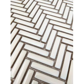 district II Antique White Mini Herringbone Porcelain Mosaic Wall Tile