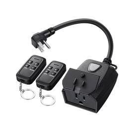 DEWENWILS Outdoor Dimmer for String Lights, Remote Control Dimmer Plug, 100FT Range, Waterproof Plug in Dimmer for Dimmable LED/Tungsten Bulbs, FCC Listed