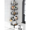 Skycarper 5 Tier Adjustable Corner Shower Caddy Organizer with Hooks,Rustproof