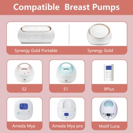 26mm Pump Parts Compatible with Spectra S1/S2/9 Plus,Spectra Replacement Pump Parts,Full Set Replace Include 26mm Flange, Duckbill Valve, Backflow Protector, Tubing and Bottle