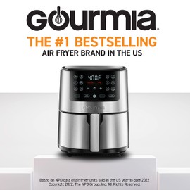 Gourmia 4-Qt Digital Air Fryer with Guided Cooking, Easy Clean, Stainless Steel