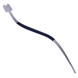 TUOREN S Style Cello Sound Post Setter Stainless Steel Cello/Double Bass Column Hook Tool Luthier Repair Tool Stainless Steel Rubber Grip